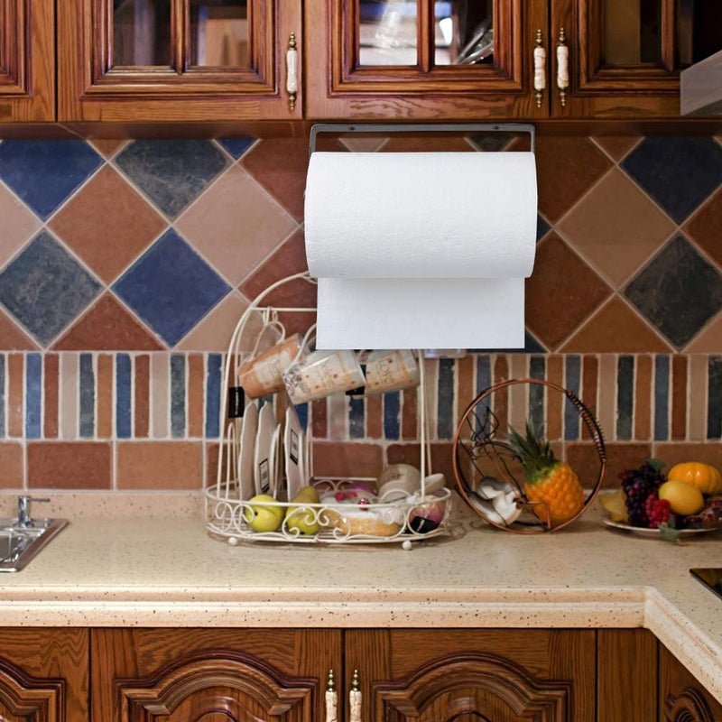 PHUNAYA Under Cabinet Paper Towel Holder Wall Mount for Home Kitchen Stainless Steel for Large Rolls-Bronze - Image 2